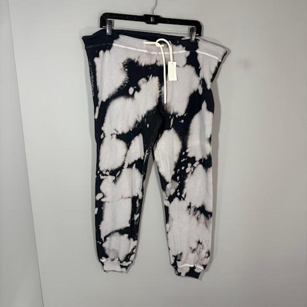 THE GREAT. Pants Womens 2 Black Tie Dye Sweatpants Elastic Cuff Pockets USA